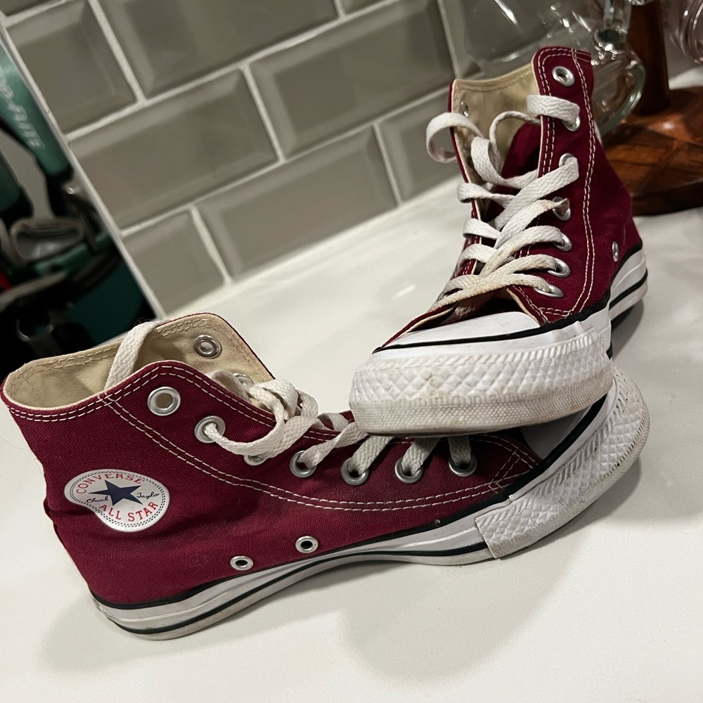 Maroon Converse Chuck Taylor All Star Classic High Top Sneakers